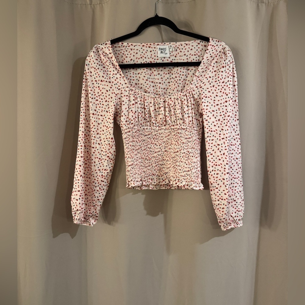 Princess Polly Pink Floral Smocked Top